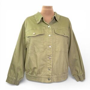 Skies Are Blue Curvy Celery Green Denim Jacket, NWT! Size 1X